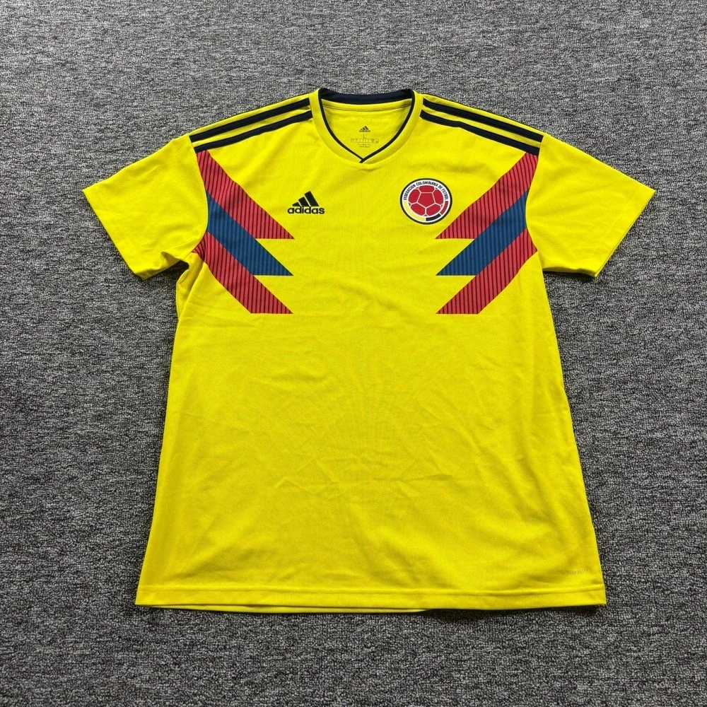 2018 Adidas Colombia National Team Soccer Jersey Size Large Yellow Climalite